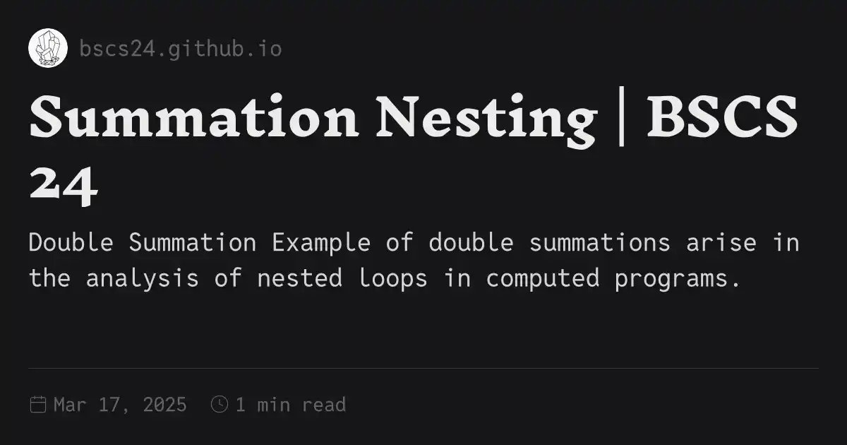 Nested Part Dsicrete Math Summation Nesting | BSCS 24